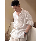 Men’s Linen-Silk Overshirt – Lightweight Long Sleeve Classic