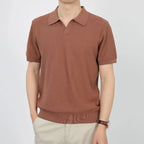 Men’s Linen-Silk Knit Polo – Lightweight Summer Elegance