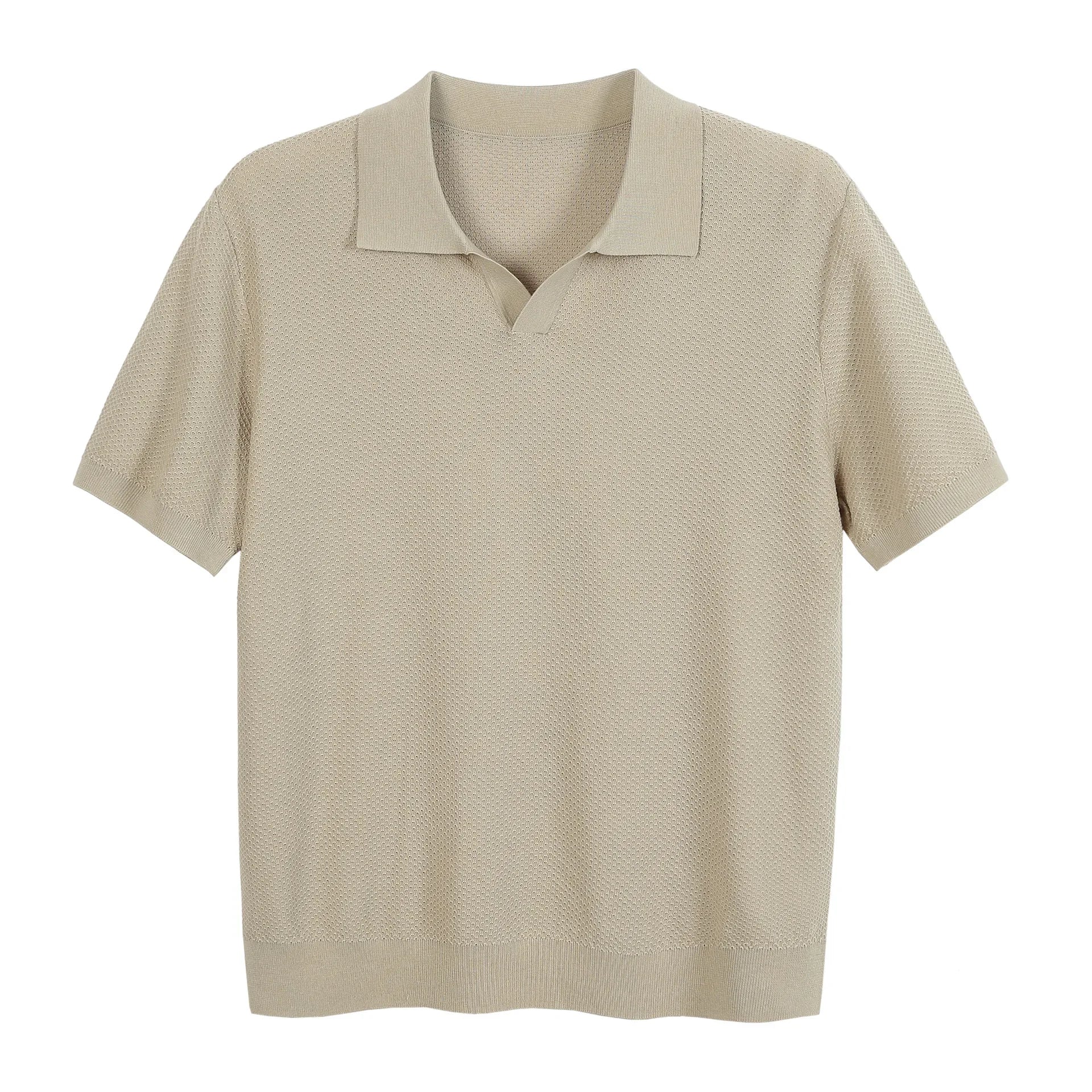 Men’s Linen-Silk Knit Polo – Lightweight Summer Elegance