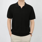 Men’s Linen-Silk Knit Polo – Lightweight Summer Elegance