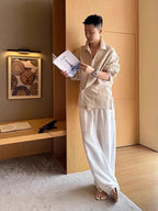 Men’s Linen-Silk Overshirt – Lightweight Long Sleeve Classic