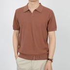 Men’s Linen-Silk Knit Polo – Lightweight Summer Elegance