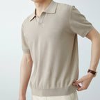 Men’s Linen-Silk Knit Polo – Lightweight Summer Elegance