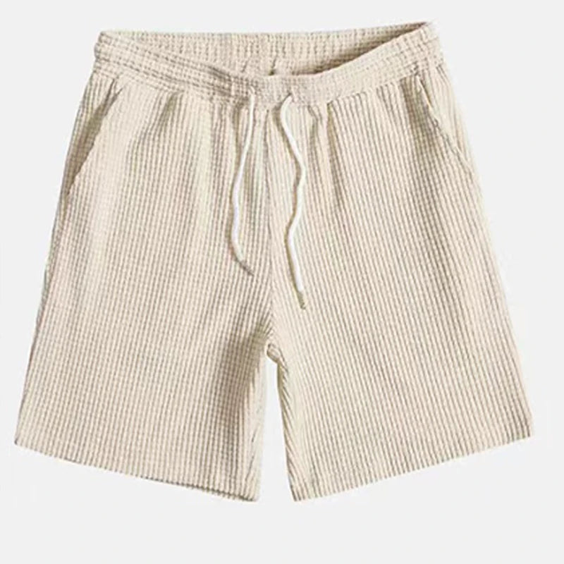 Men’s Woven Summer Set – Textured Shirt & Shorts