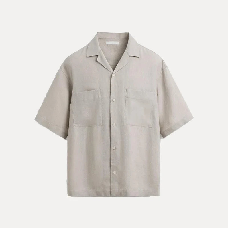 Men’s Tailored Linen Set – Relaxed Shirt & Drawstring Shorts