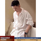 Men’s Linen-Silk Overshirt – Lightweight Long Sleeve Classic