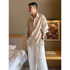 Men’s Linen-Silk Overshirt – Lightweight Long Sleeve Classic