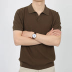 Men’s Linen-Silk Knit Polo – Lightweight Summer Elegance
