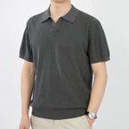 Men’s Linen-Silk Knit Polo – Lightweight Summer Elegance