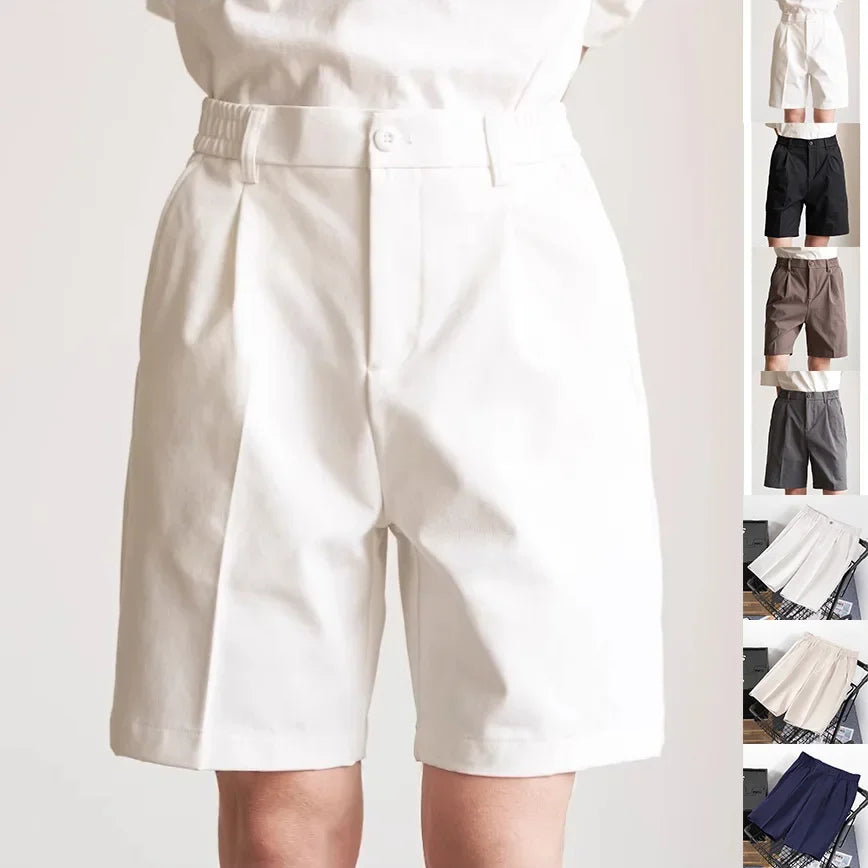 Men’s Pleated Shorts – Tailored Fit in Light Luxury Cotton