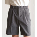Men’s Pleated Shorts – Tailored Fit in Light Luxury Cotton