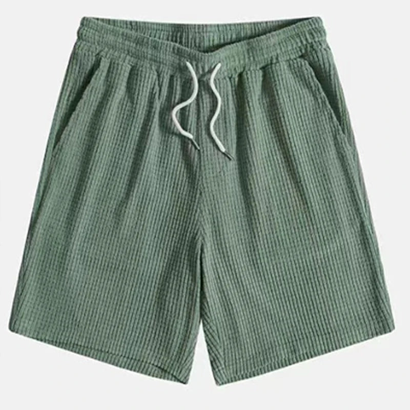 Men’s Woven Summer Set – Textured Shirt & Shorts